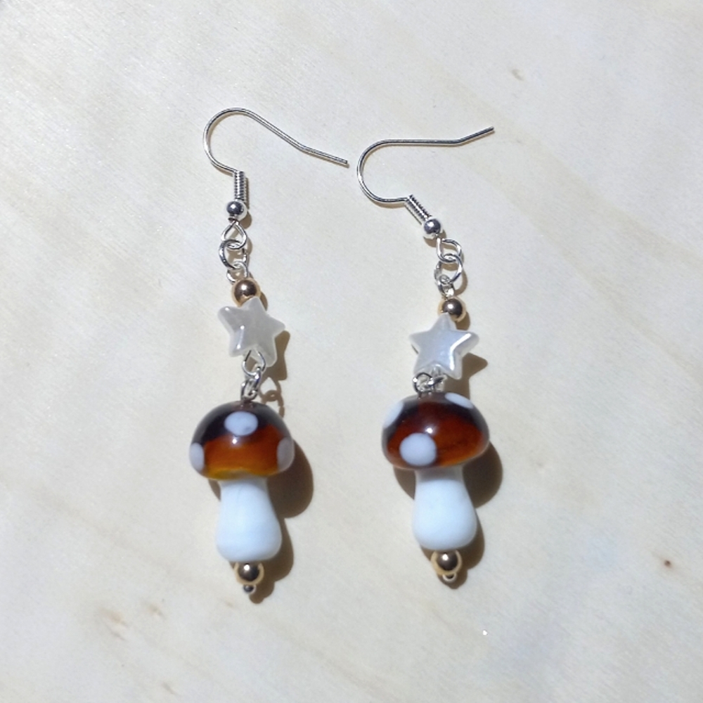 Mushroom Star Earrings!!!
